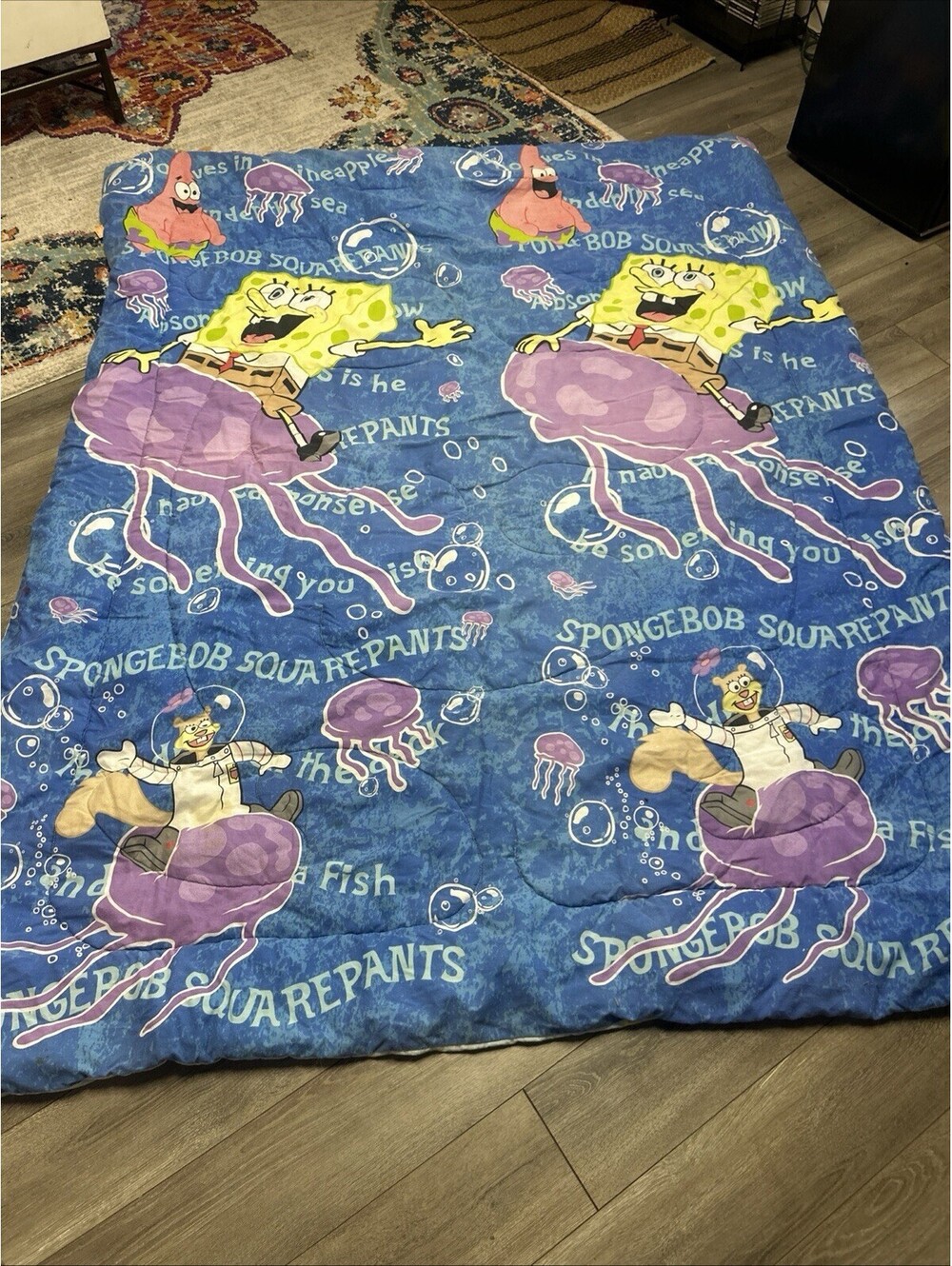 Vintage SpongeBob SquarePants Y2K Sandy Comforter Squidward Patrick Jelyfish